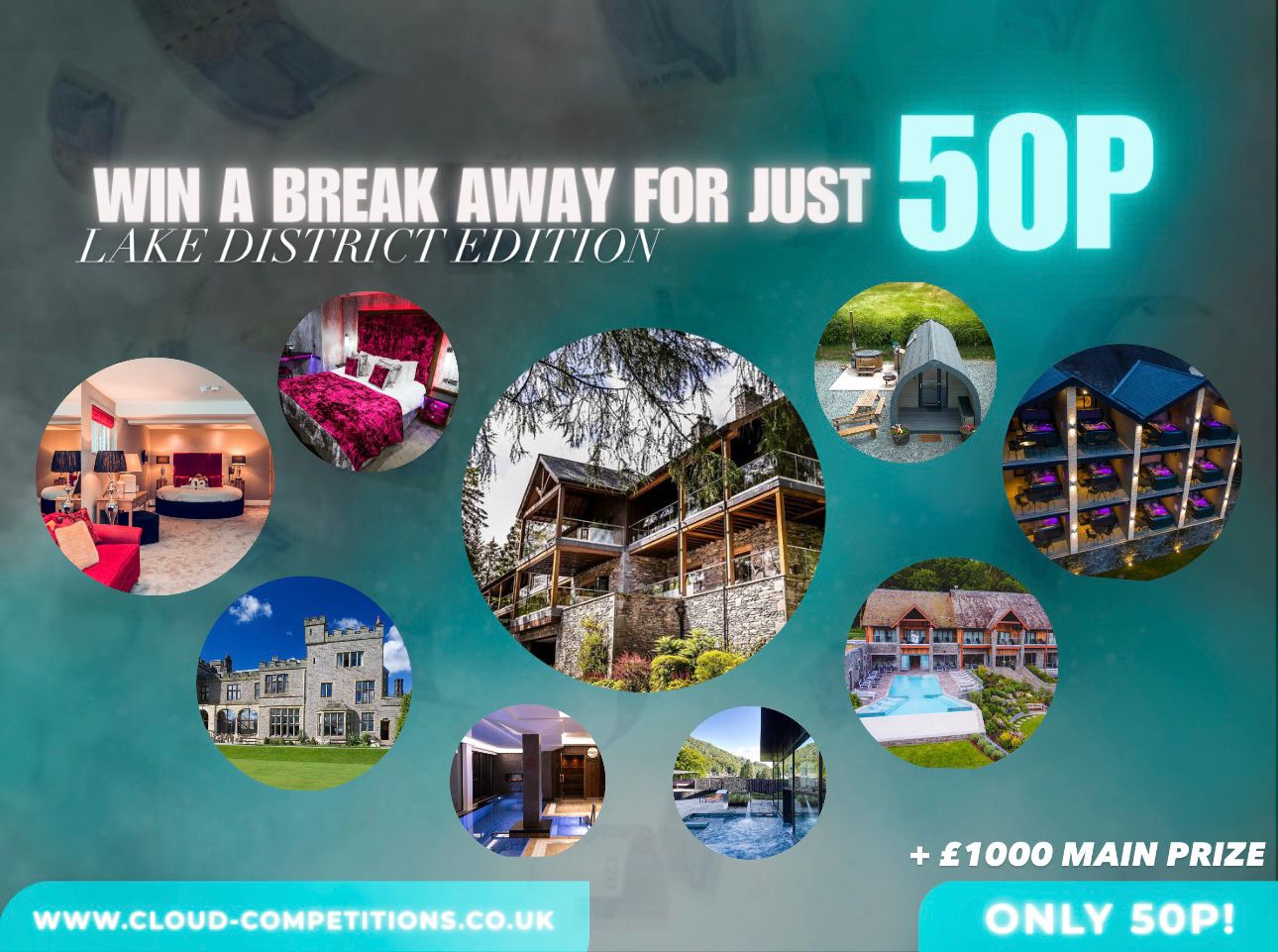 Won WIN A BREAK AWAY FOR JUST 50P + £1000 Main Prize